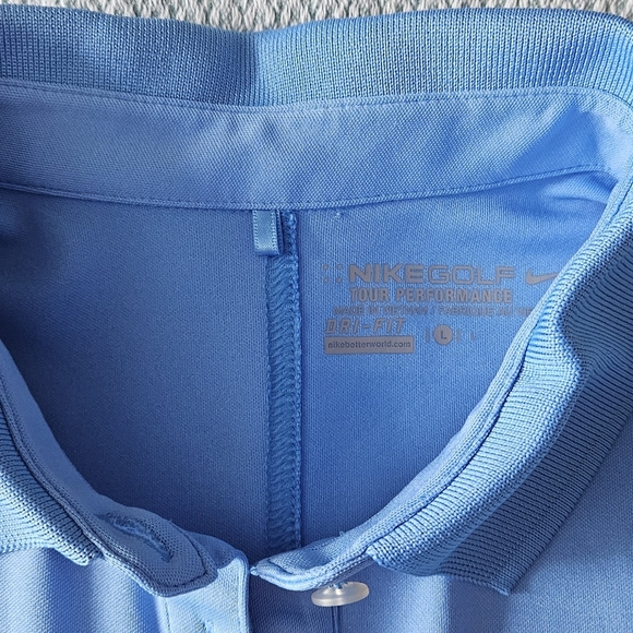 NIKE Golf Tour Performace Womens Dri-fit Sleeveless Solid Blue Polo - Picture 3 of 7